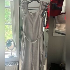 Monteau Gray Sleeveless Square Neck Jumpsuit